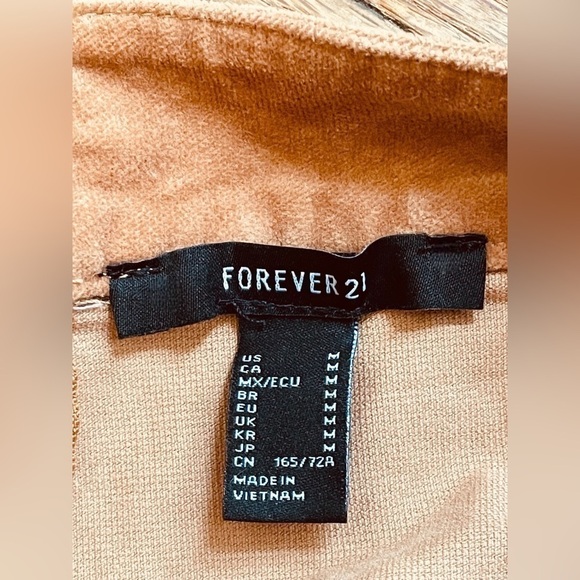 Forever 21 Women’s Size Medium Tan Suede Zippered Mini Skirt •Lace-Up Front NWOT - Picture 10 of 15